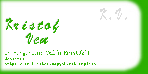 kristof ven business card